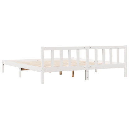 Prodloužený Rám Postele Bez Matrace Bílý 180 X 220 Cm Borovice