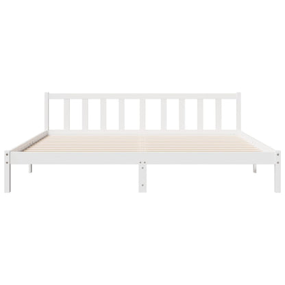 Prodloužený Rám Postele Bez Matrace Bílý 200 X 220 Cm Borovice