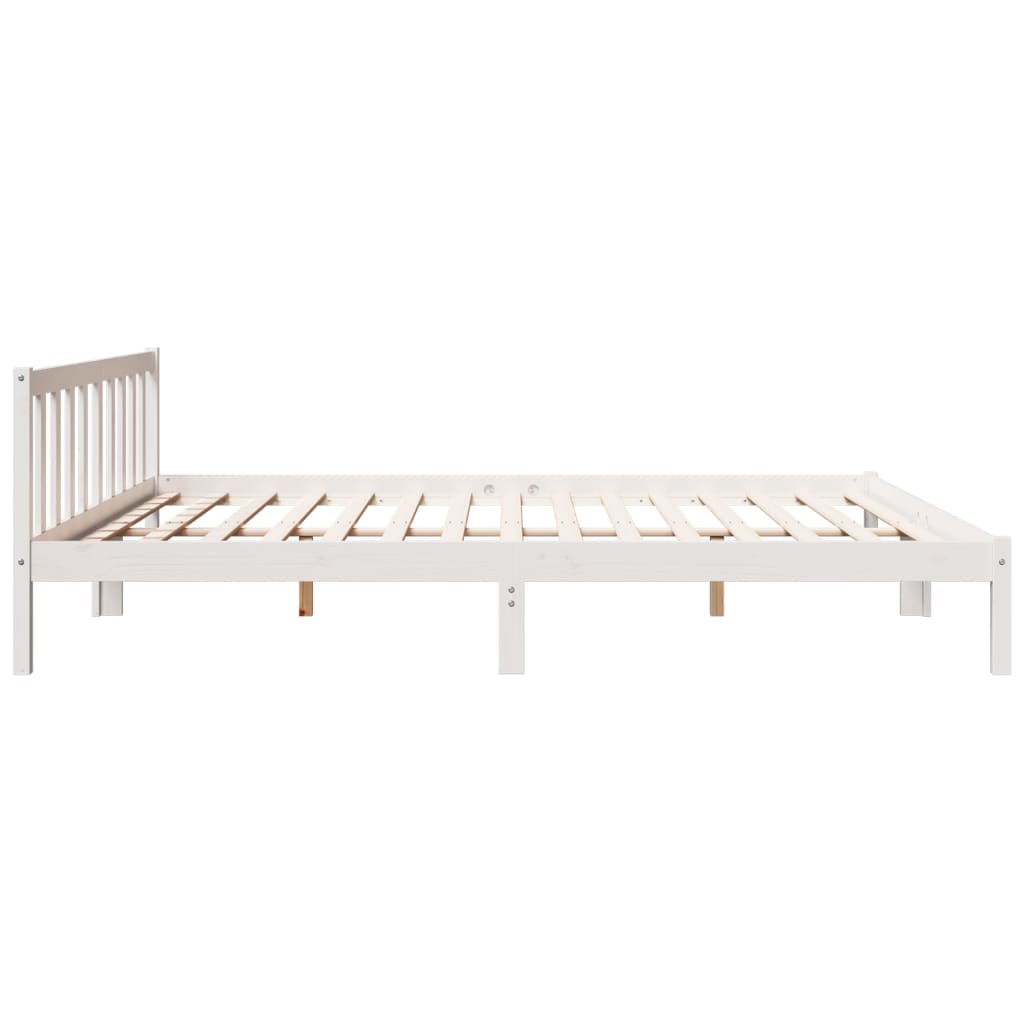 Prodloužený Rám Postele Bez Matrace Bílý 200 X 220 Cm Borovice