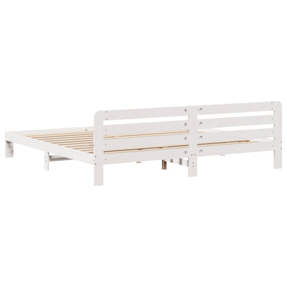 Postel Bez Matrace Bílá 200 X 200 Cm Masivní Borovice