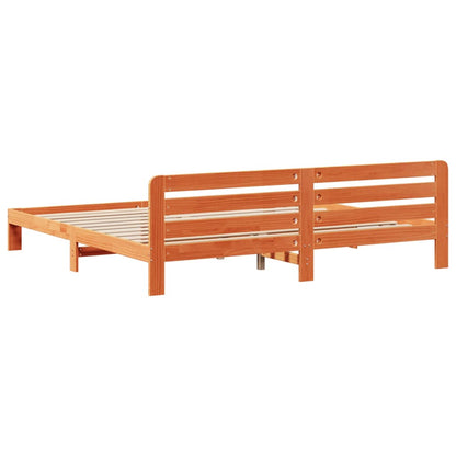 Postel Bez Matrace Voskově Hnědá 200 X 200 Cm Masivní Borovice