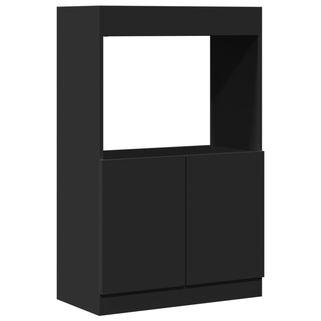 Skříň Highboard Černá 63 X 33 X Kompozitní Dřevo Černá