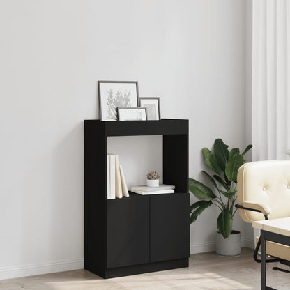 Skříň Highboard Černá 63 X 33 X Kompozitní Dřevo Černá