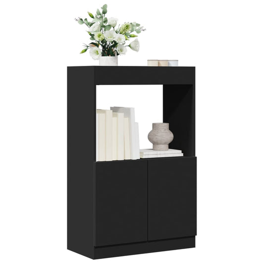 Skříň Highboard Černá 63 X 33 X Kompozitní Dřevo Černá
