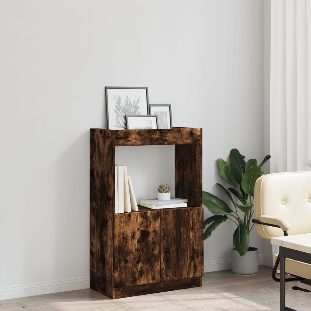 Skříň Highboard 63 X 33 X Kompozitní Dřevo Kouřový Dub