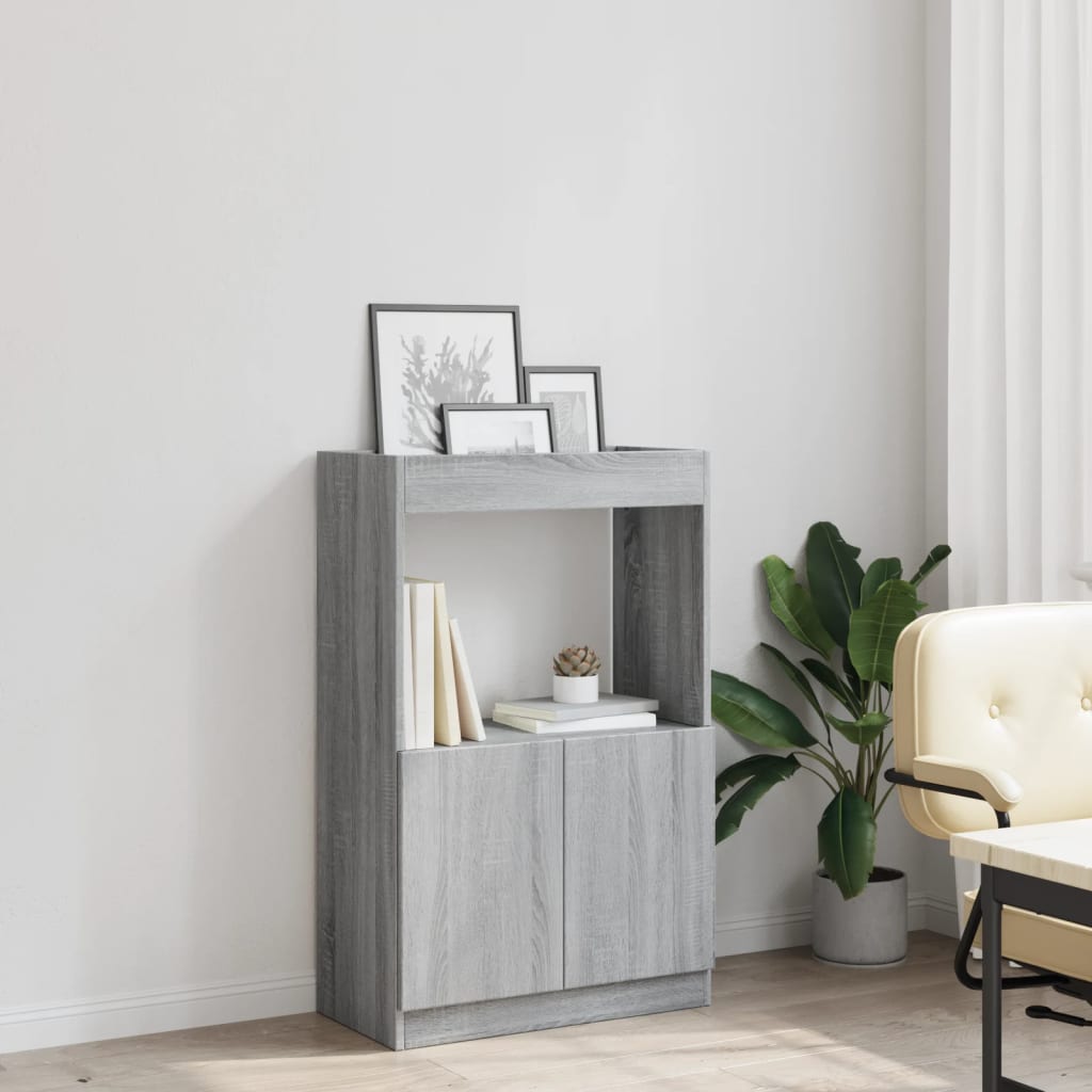 Skříň Highboard Šedá Sonoma 63 X 33 X Kompozitní Dřevo Šedá Sonoma
