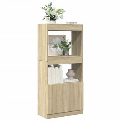 Skříň Highboard 63 X 33 X Kompozitní Dřevo Dub Sonoma