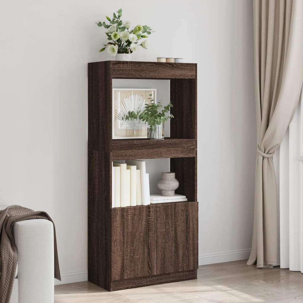 Skříň Highboard 63 X 33 X Kompozitní Dřevo Hnědý Dub