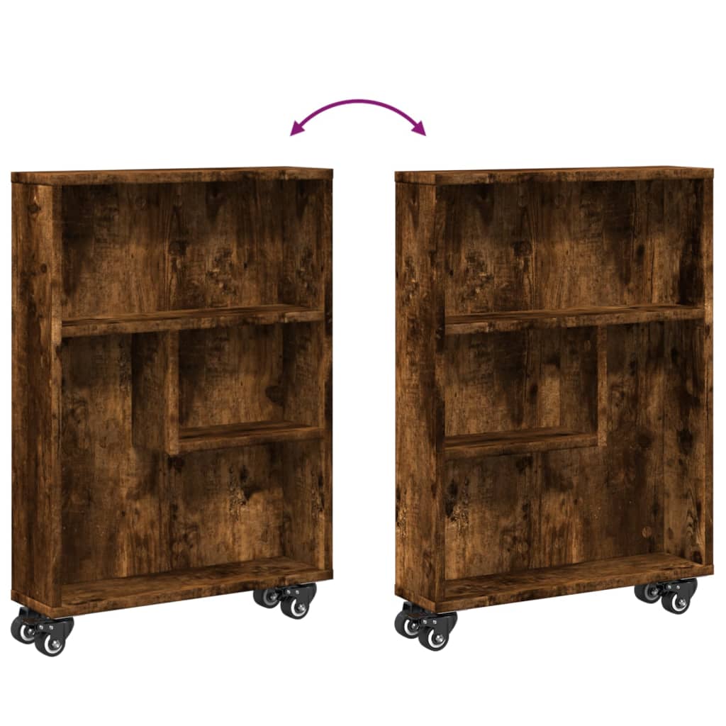 Úzký Úložný Vozík 48 X 13 X 68 Cm Kompozitní Dřevo