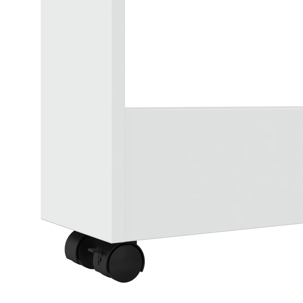 Úzký Úložný Vozík 3Patrový Bílý Kompozitní Dřevo