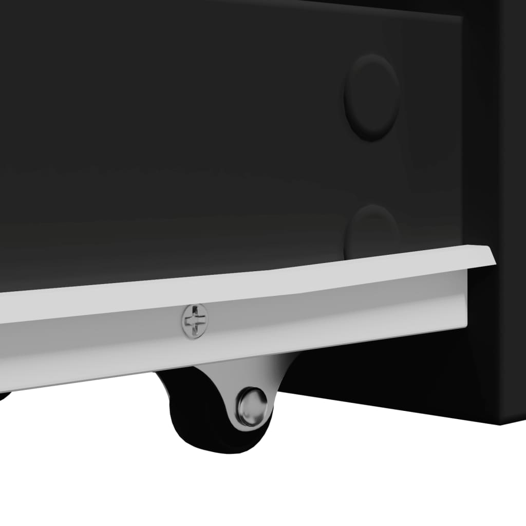 Úzká Koupelnová Skříňka Na Kolečkách Černá Kompozitní Dřevo