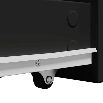 Úzká Koupelnová Skříňka Na Kolečkách Černá Kompozitní Dřevo