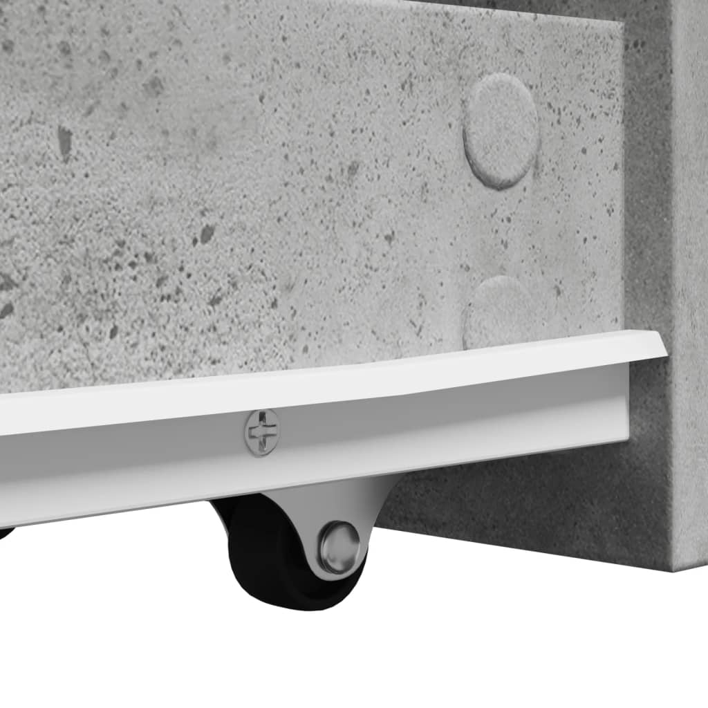 Úzká Koupelnová Skříňka Na Kolečkách Betonově Šedá Kompozit