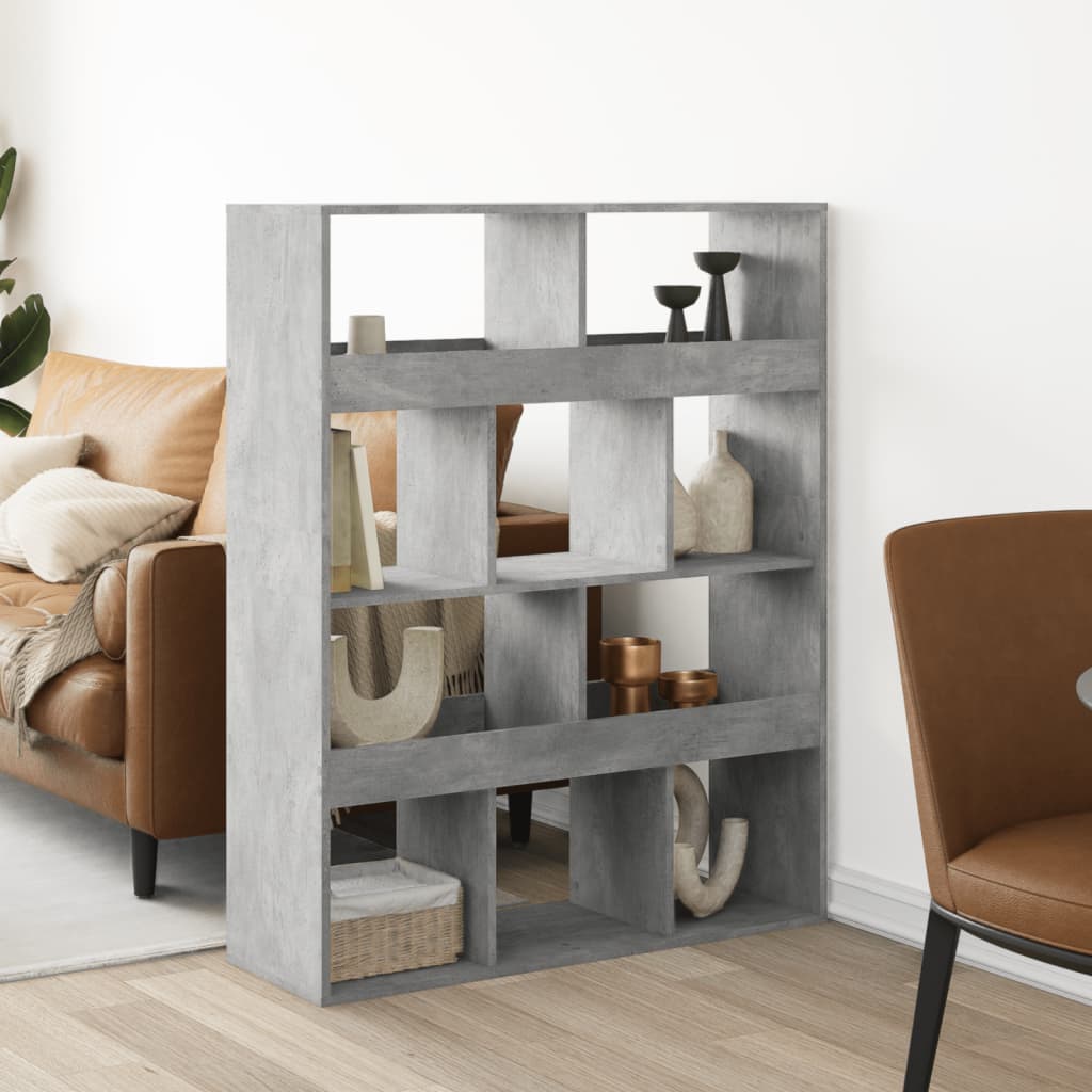Dělicí Stěna Betonově Šedá 100 X 33 X 125,5 Cm Kompozitní Dřevo