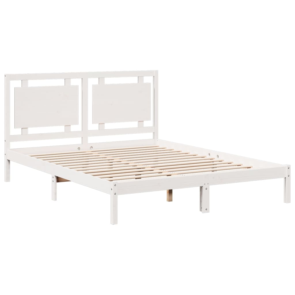 Prodloužený Rám Postele Bez Matrace Bílý 160 X 210 Cm Masiv