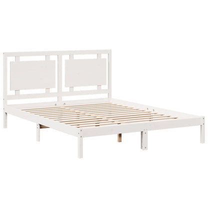 Prodloužený Rám Postele Bez Matrace Bílý 160 X 210 Cm Masiv