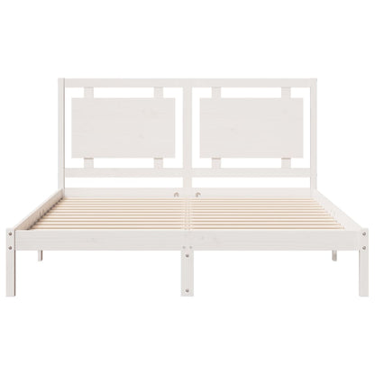 Prodloužený Rám Postele Bez Matrace Bílý 160 X 210 Cm Masiv