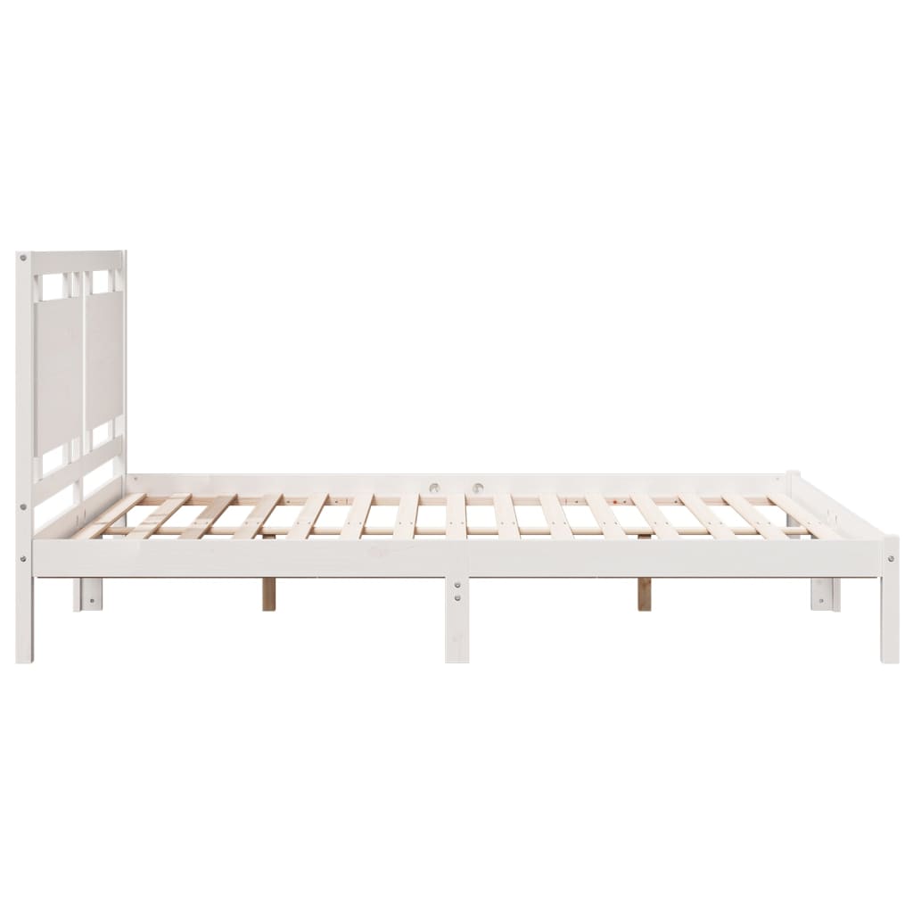 Prodloužený Rám Postele Bez Matrace Bílý 160 X 210 Cm Masiv