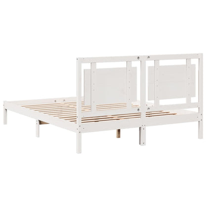 Prodloužený Rám Postele Bez Matrace Bílý 160 X 210 Cm Masiv
