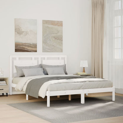 Prodloužený Rám Postele Bez Matrace Bílý 160 X 210 Cm Masiv