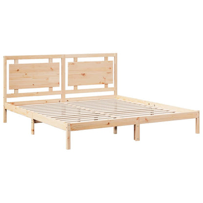 Prodloužený Rám Postele Bez Matrace 200 X 210 Cm Masivní Dřevo