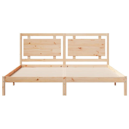 Prodloužený Rám Postele Bez Matrace 200 X 210 Cm Masivní Dřevo