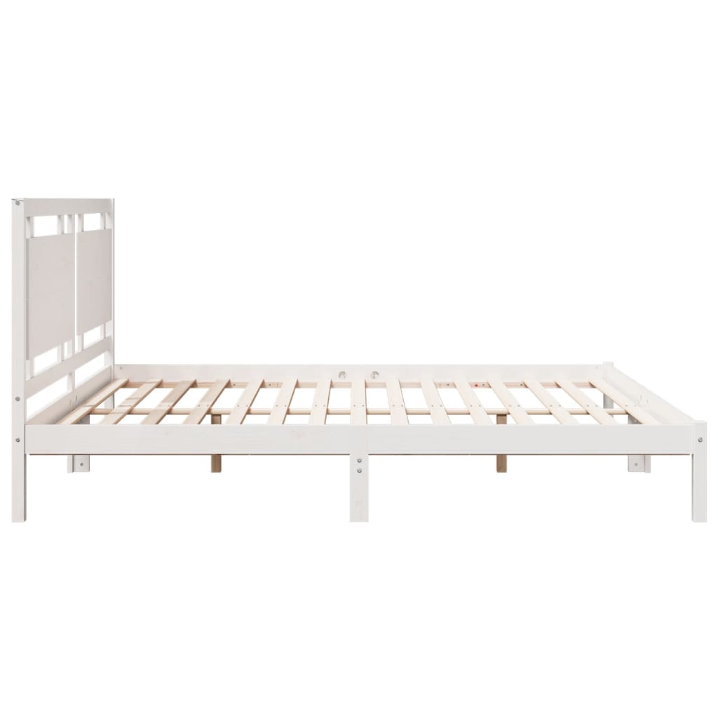 Prodloužený Rám Postele Bez Matrace Bílý 200 X 210 Cm Masiv