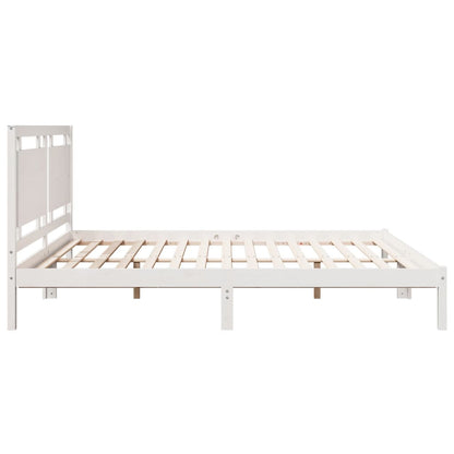 Prodloužený Rám Postele Bez Matrace Bílý 200 X 210 Cm Masiv