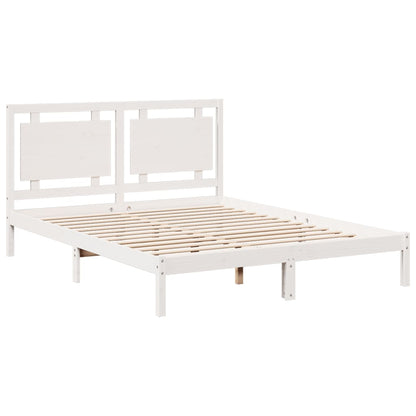 Prodloužený Rám Postele Bez Matrace Bílý 160 X 220 Cm Masiv