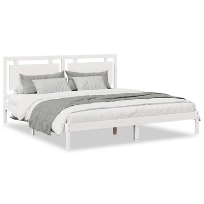 Prodloužený Rám Postele Bez Matrace Bílý 200 X 220 Cm Masiv