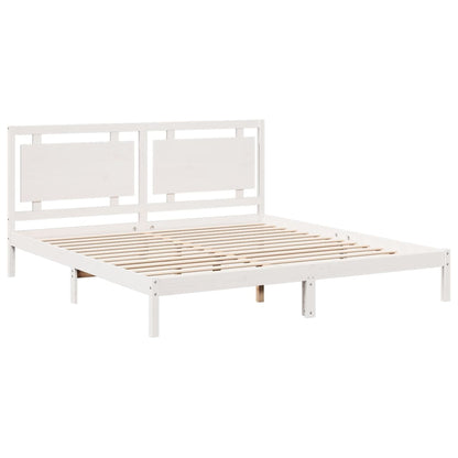 Prodloužený Rám Postele Bez Matrace Bílý 200 X 220 Cm Masiv