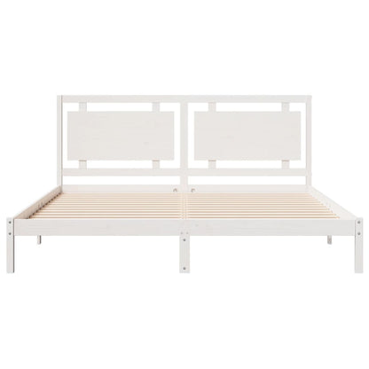 Prodloužený Rám Postele Bez Matrace Bílý 200 X 220 Cm Masiv