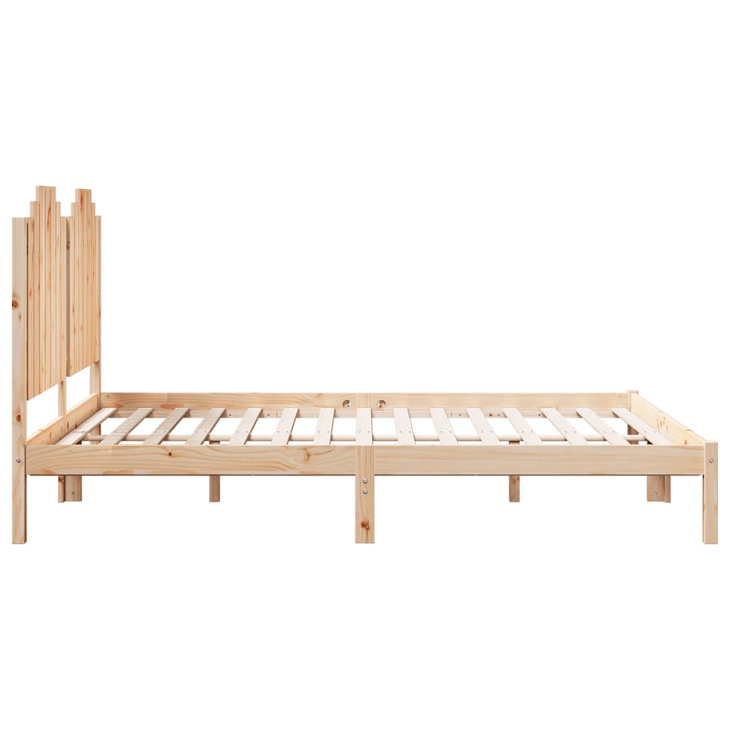 Prodloužený Rám Postele Bez Matrace 140 X 210 Cm Masivní Dřevo