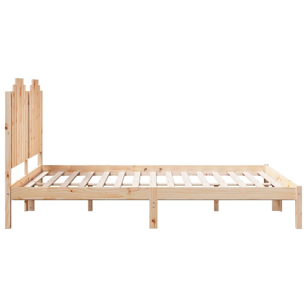 Prodloužený Rám Postele Bez Matrace 140 X 220 Cm Masivní Dřevo