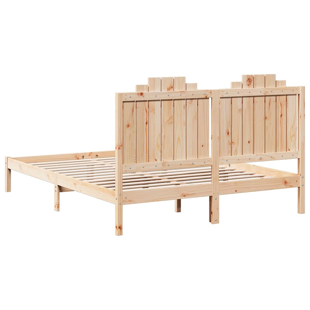 Prodloužený Rám Postele Bez Matrace 160 X 220 Cm Masivní Dřevo