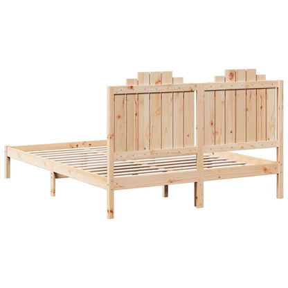 Prodloužený Rám Postele Bez Matrace 160 X 220 Cm Masivní Dřevo