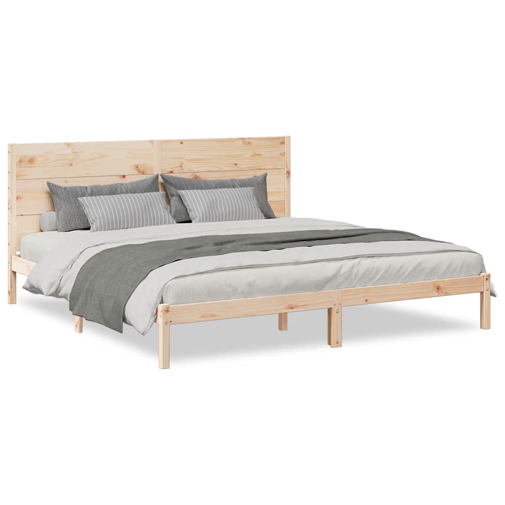 Prodloužený Rám Postele Bez Matrace 200 X 210 Cm Masivní Dřevo
