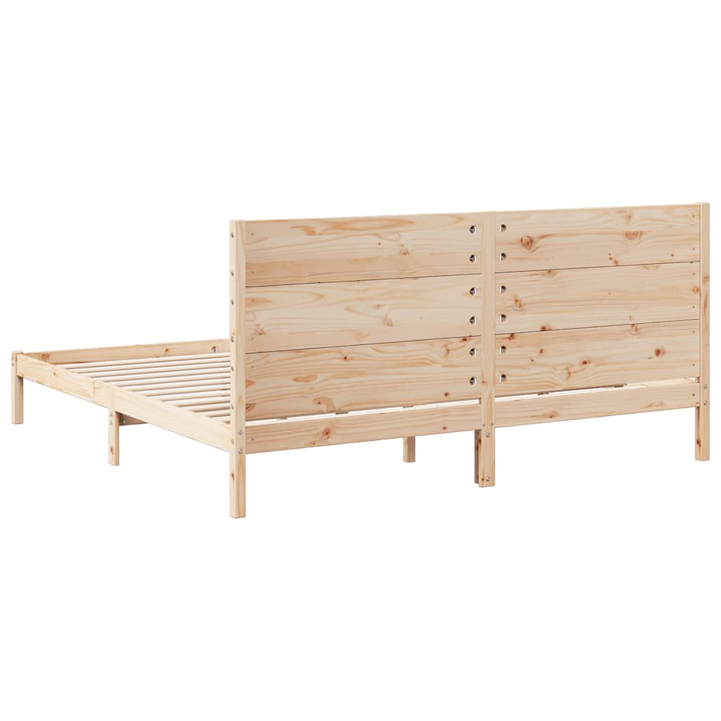 Prodloužený Rám Postele Bez Matrace 200 X 210 Cm Masivní Dřevo
