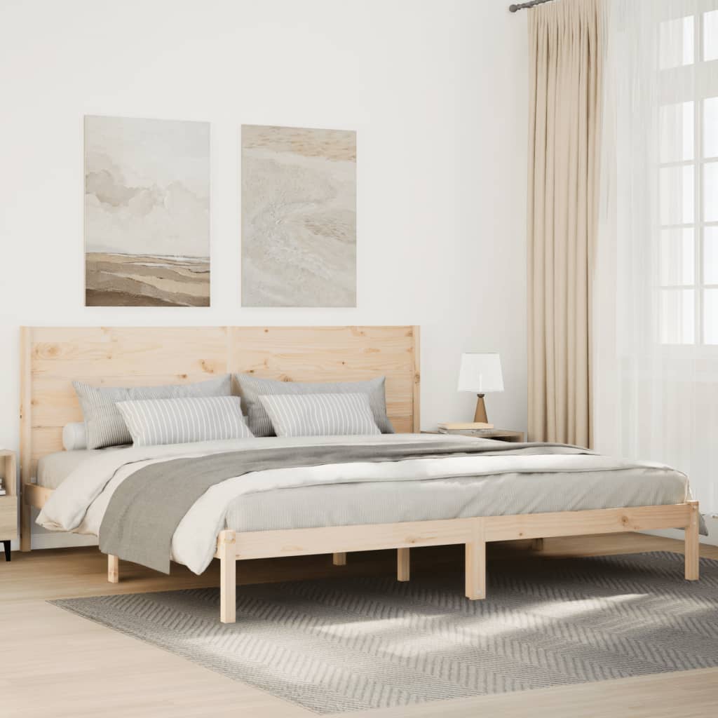 Prodloužený Rám Postele Bez Matrace 200 X 210 Cm Masivní Dřevo