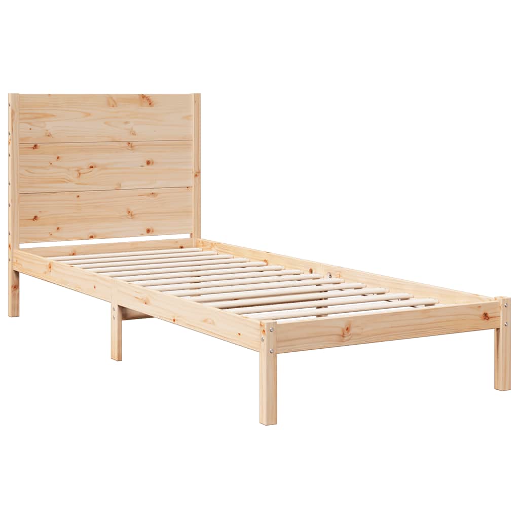 Prodloužený Rám Postele Bez Matrace 90 X 220 Cm Masivní Dřevo