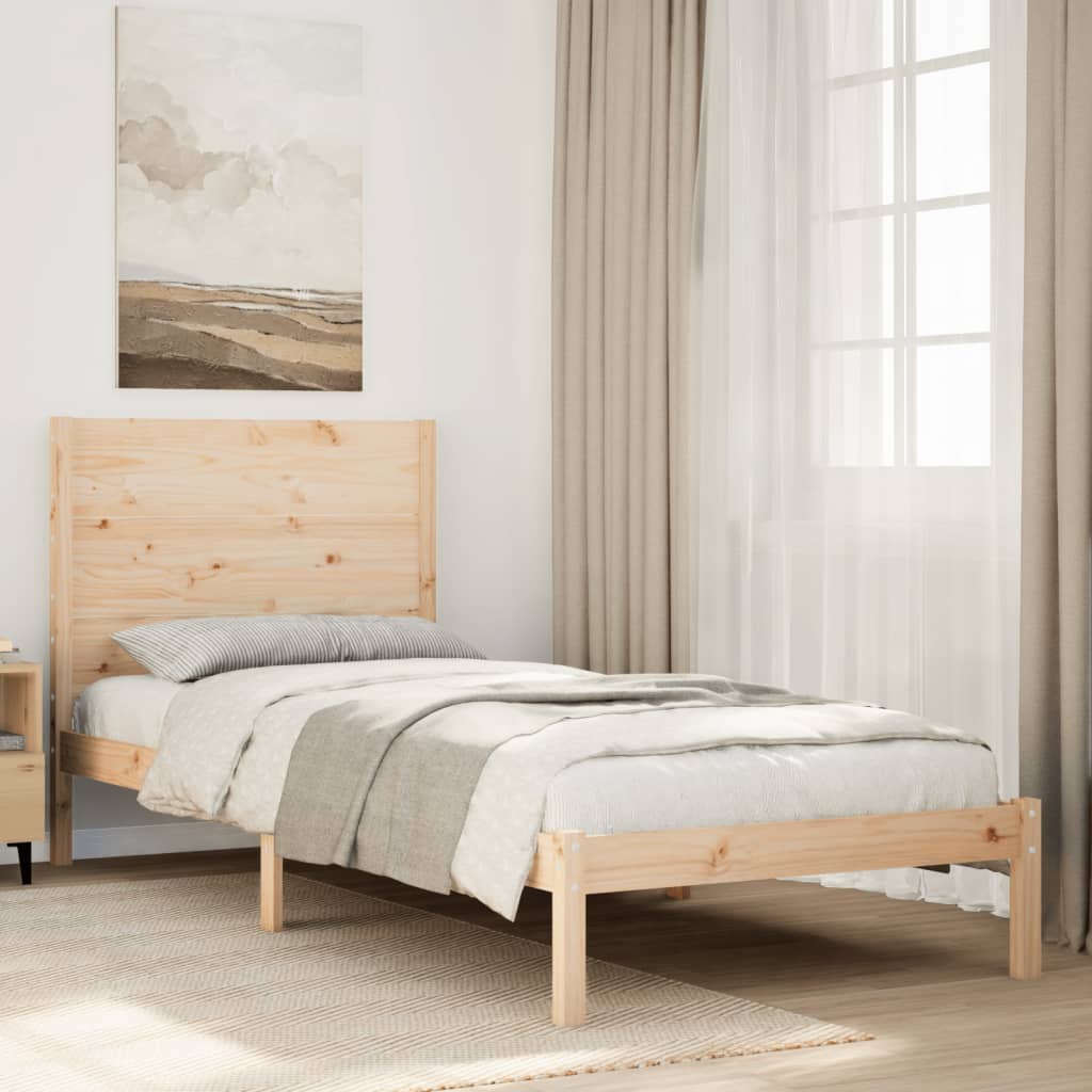 Prodloužený Rám Postele Bez Matrace 90 X 220 Cm Masivní Dřevo