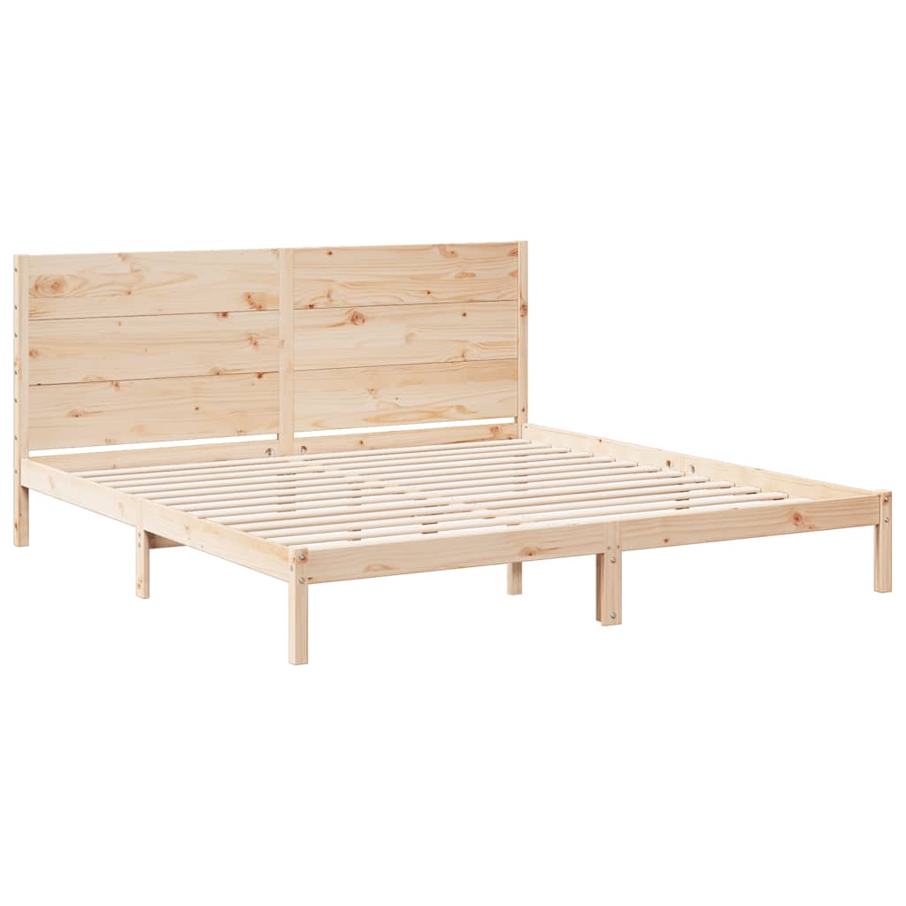 Prodloužený Rám Postele Bez Matrace 200 X 220 Cm Masivní Dřevo