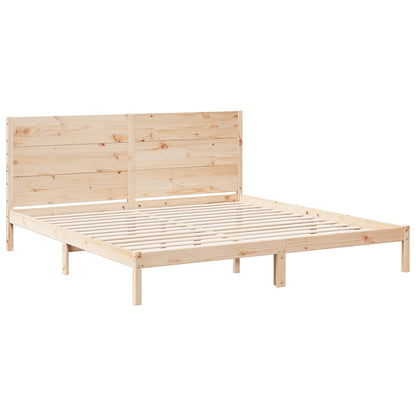 Prodloužený Rám Postele Bez Matrace 200 X 220 Cm Masivní Dřevo