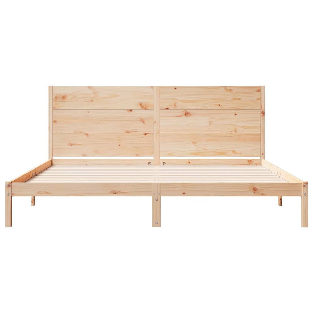 Prodloužený Rám Postele Bez Matrace 200 X 220 Cm Masivní Dřevo