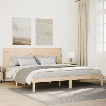 Prodloužený Rám Postele Bez Matrace 200 X 220 Cm Masivní Dřevo