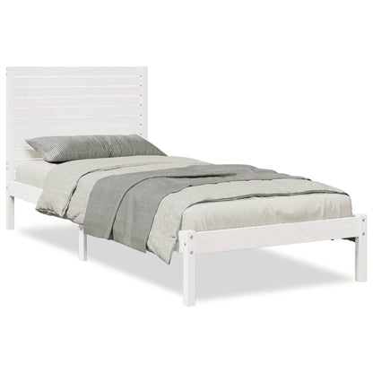 Prodloužený Rám Postele Bez Matrace Bílý 90 X 210 Cm Masiv