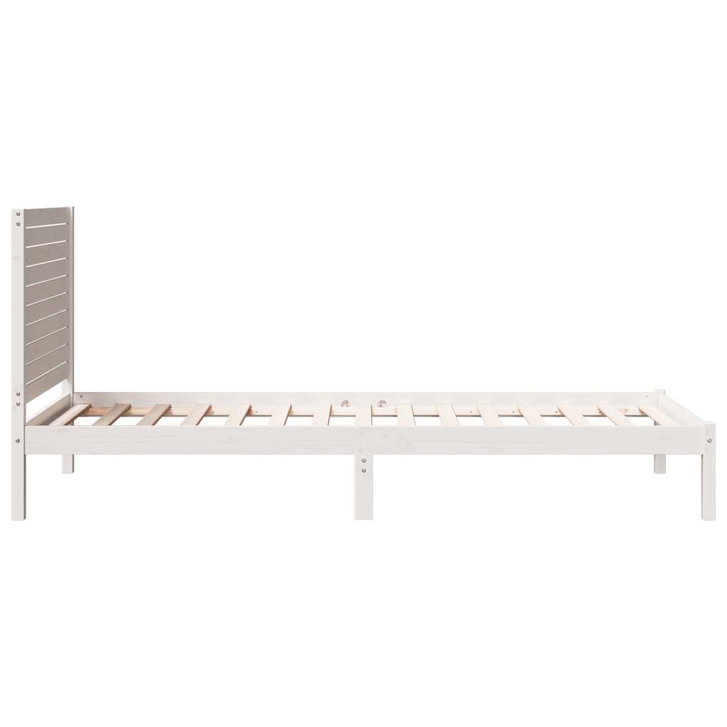 Prodloužený Rám Postele Bez Matrace Bílý 90 X 210 Cm Masiv