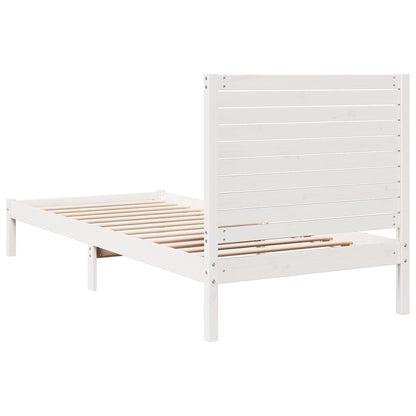 Prodloužený Rám Postele Bez Matrace Bílý 90 X 210 Cm Masiv