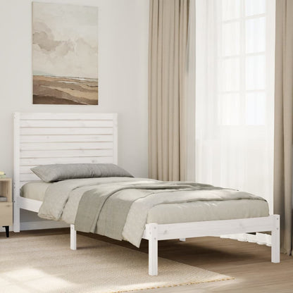 Prodloužený Rám Postele Bez Matrace Bílý 90 X 210 Cm Masiv