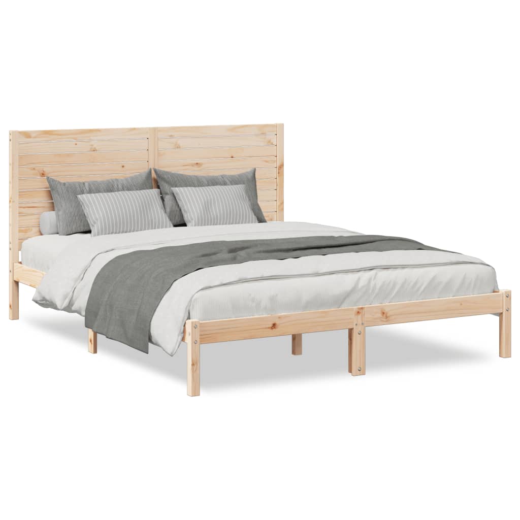 Prodloužený Rám Postele Bez Matrace 140 X 210 Cm Masivní Dřevo